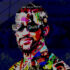 Chaos With Colors - Bad Bunny Pop Art. A one-of-a-kind acrylic painting of Bad Bunny.