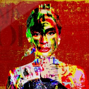One-of-a-kind Lady Gaga acrylic pop art print in high-gloss, blending outcast roots and revolutionary energy into chaotic glory – Chaos with Colors.