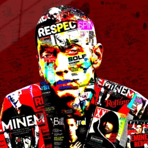 Unique Pop Art Painting of Eminem by Chaos with Colors.