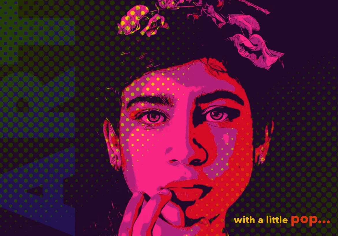 pop art color palette examples with bright contrasting colors for bold photo editing