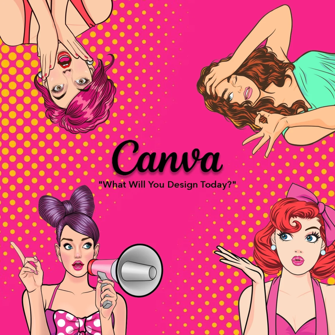 Canva pop art portrait template with bold colors and graphic layout