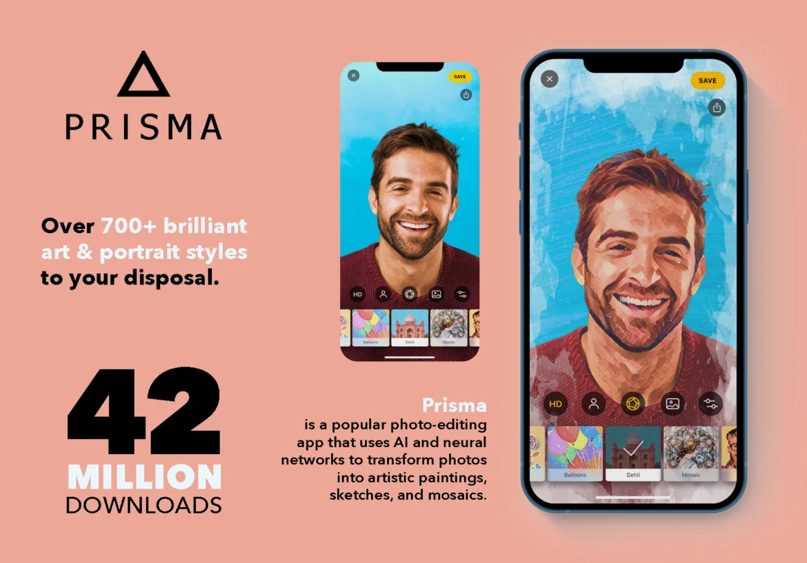 Prisma app turning photo into pop art style image with vibrant colors