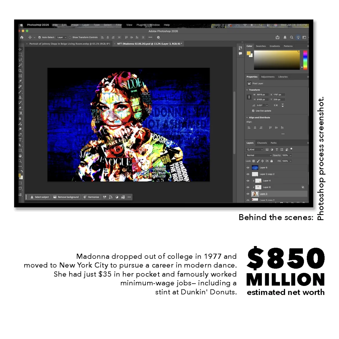 Behind the scenes — custom acrylic pop art commission process at Chaos with Colors