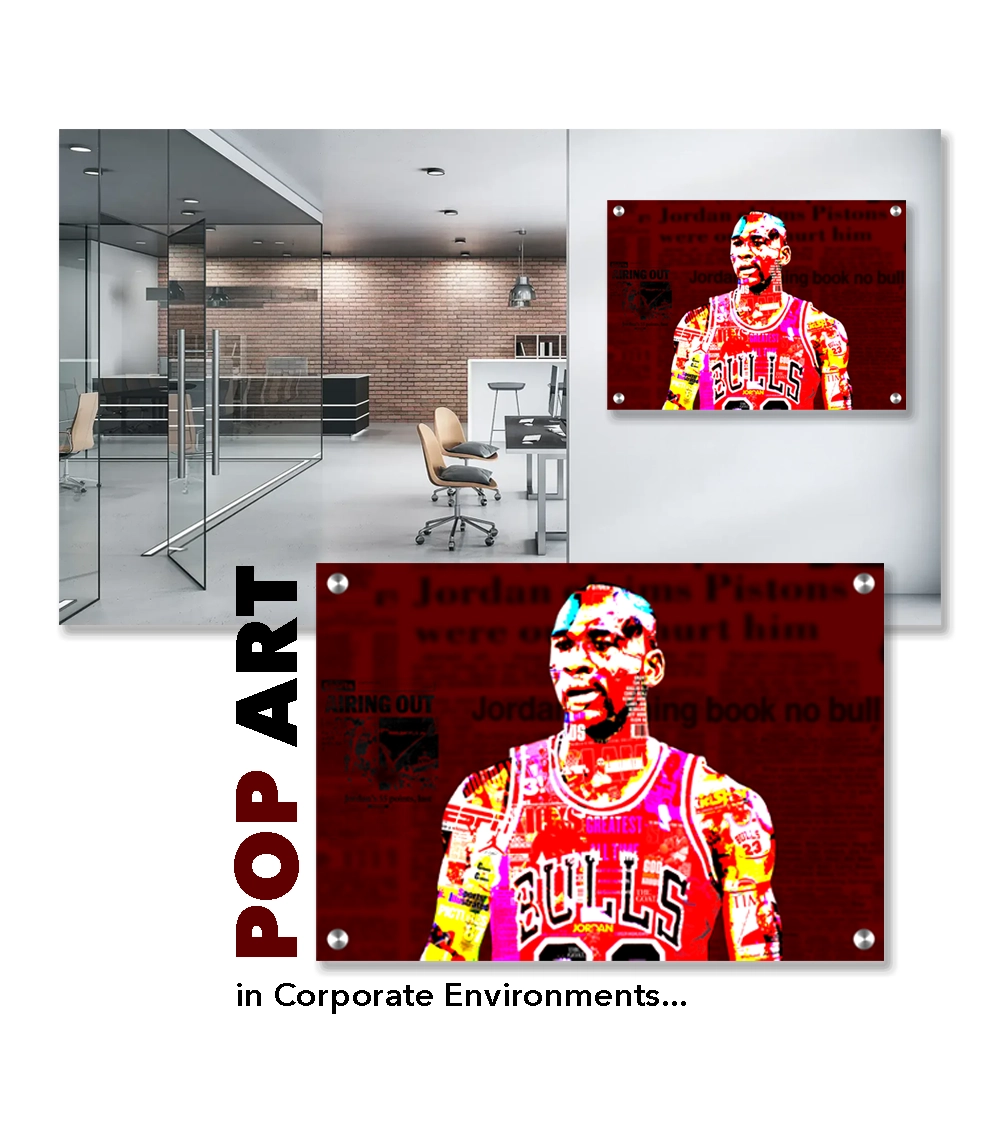 Michael Jordan Acrylic Pop Art in Corporate Environments — one-of-a-kind statement artwork