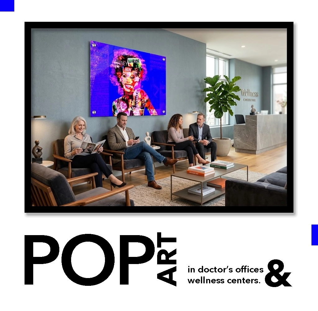 Pop Art for medical offices — one-of-a-kind acrylic wall art for healthcare spaces by Chaos with Colors